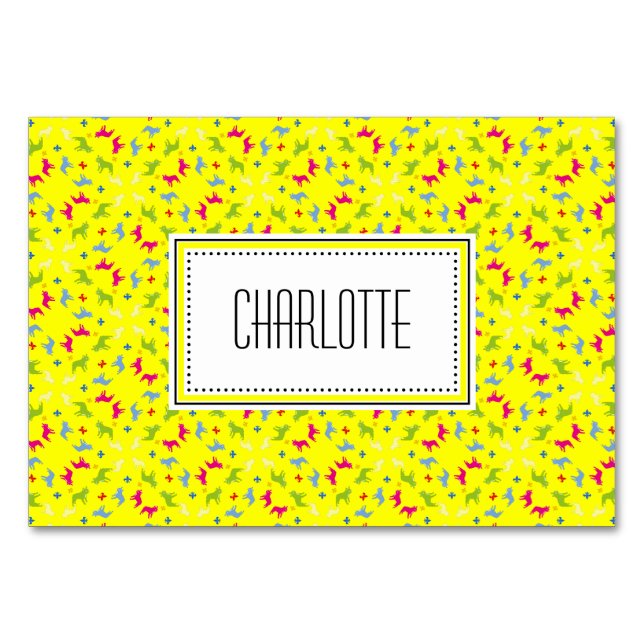 Cartes de table Bouledogues Français (Devant)