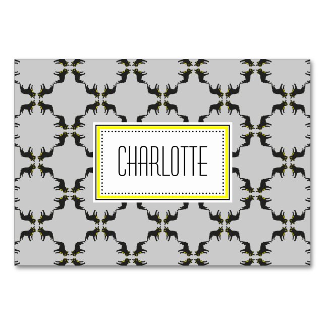Cartes de table Bouledogues Français (Devant)