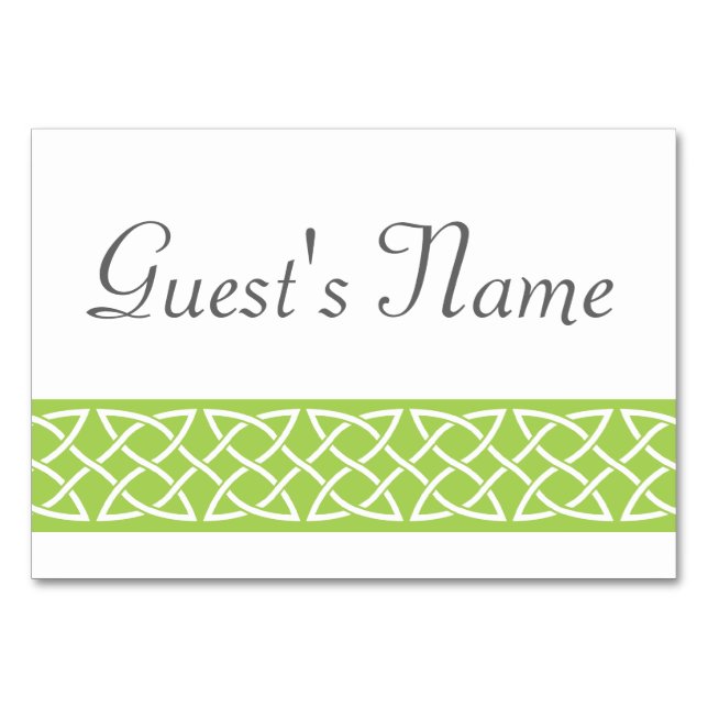 Cartes de table Celtic Weave Heart dans Peridot (Devant)