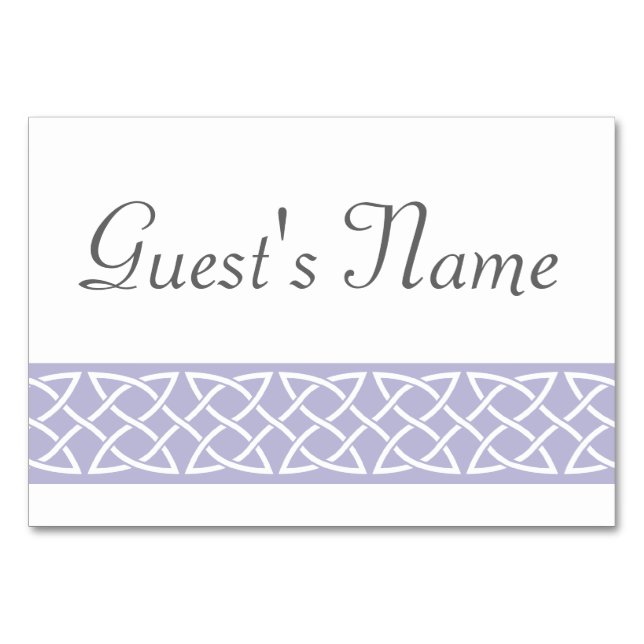 Cartes de table Celtic Weave Hearts in Lavender (Devant)