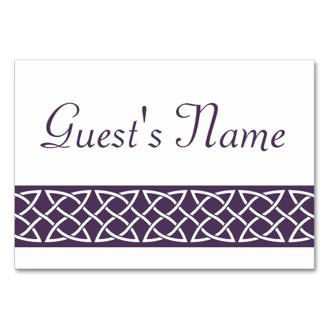 Cartes de Table Celtic Weave Hearts in Purple (Devant)