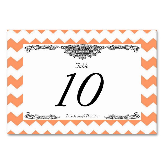 Cartes de table Chevron Tangerine (Devant)