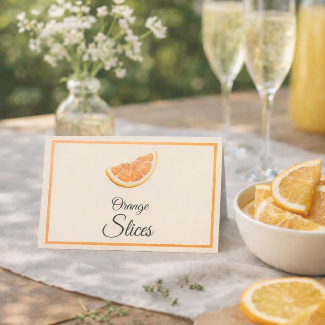 Cartes de table de garniture de bar Mimosa tranche (Créateur téléchargé)