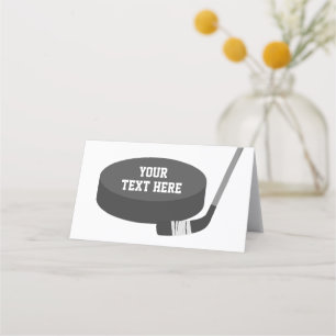 Cartes de table de hockey avec palet et bâton