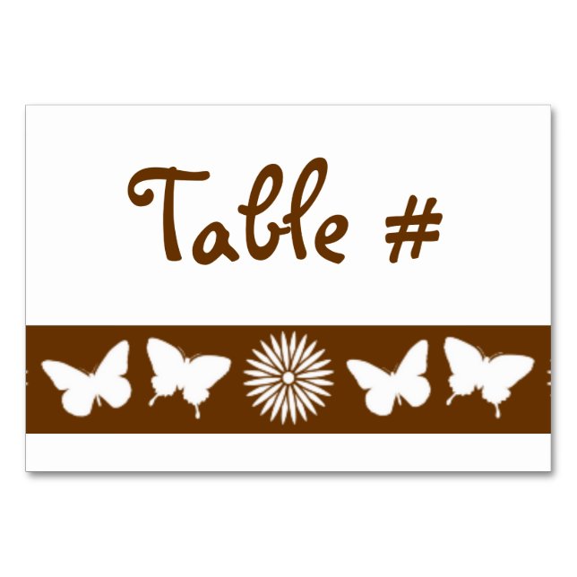Cartes de table de marguerites et papillons au cho (Devant)