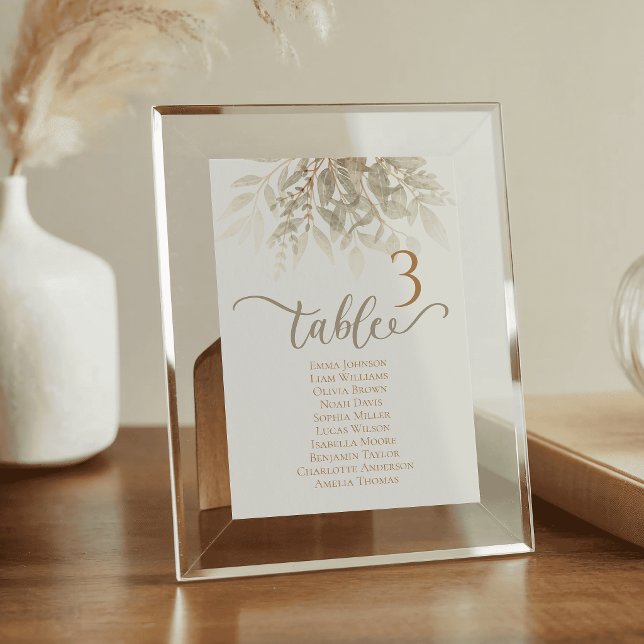 Cartes de table de mariage à l'aquarelle vert émer (Watercolor Wedding Table Cards Emerald Green)