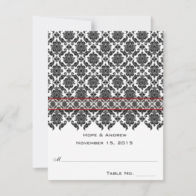 Cartes de table de mariage à marquer et plier soi- (Dos)