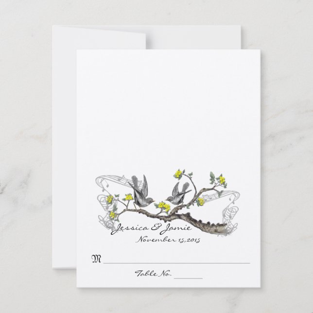 Cartes de table de mariage à marquer et plier soi- (Devant)