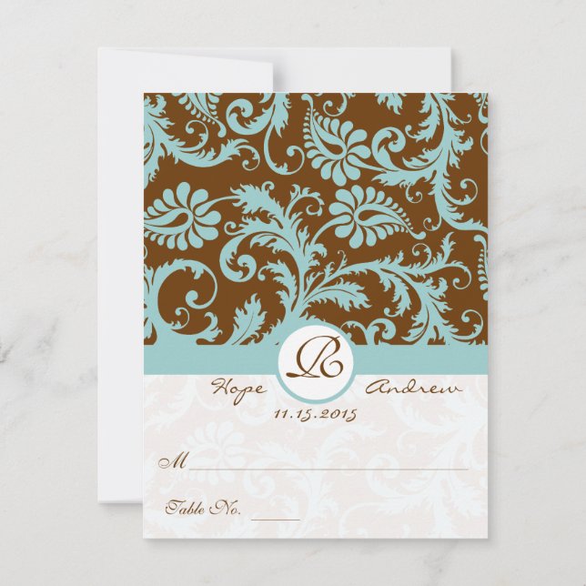 Cartes de table de mariage à monter soi-même en te (Dos)