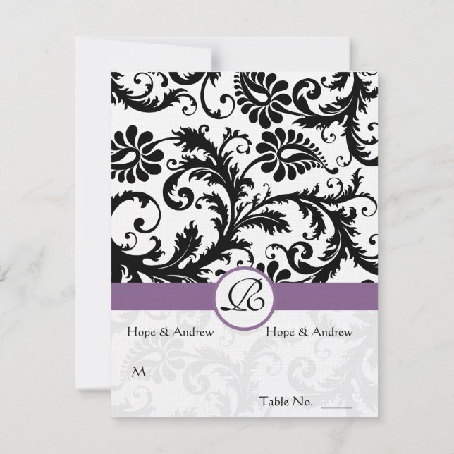 Cartes de table de mariage à plier et marquer soi- (Dos)