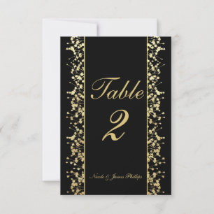 Cartes de table de mariage à souffle de bébé noir