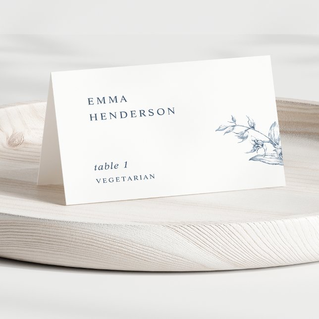 Cartes de Table de Mariage Bleues à Typographie Él (Créateur téléchargé)