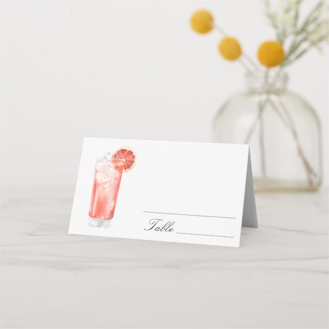 Cartes de table de mariage Citrus Cocktail (Devant)