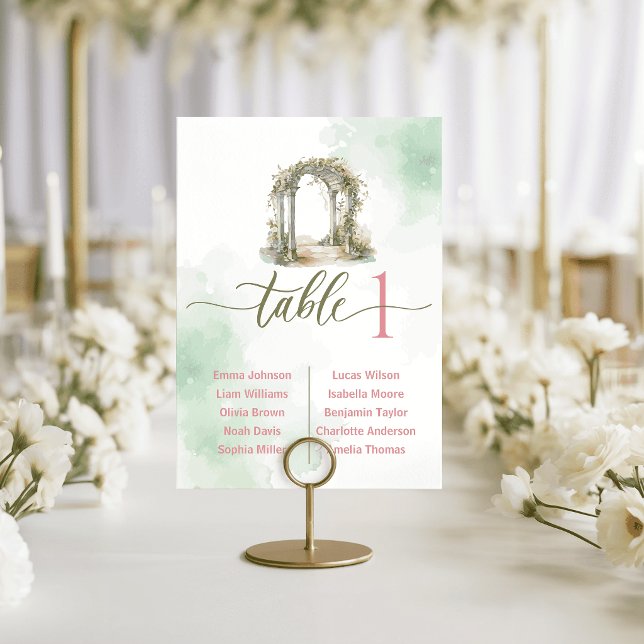 Cartes de Table de Mariage de Porte de Jardin Fant (Whimsical Garden Gate Wedding Table Cards Seating)