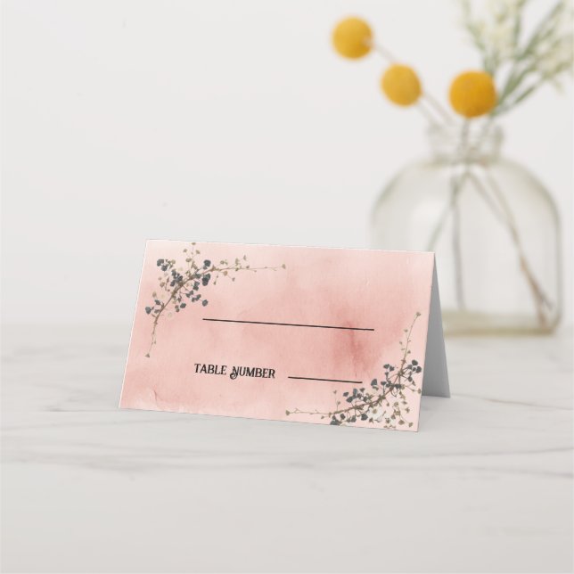Cartes de table de mariage élégance botanique mode (Devant)