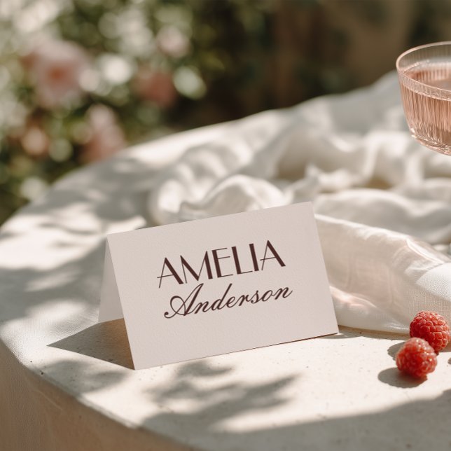 Cartes de table de mariage élégantes au chocolat f (Créateur téléchargé)