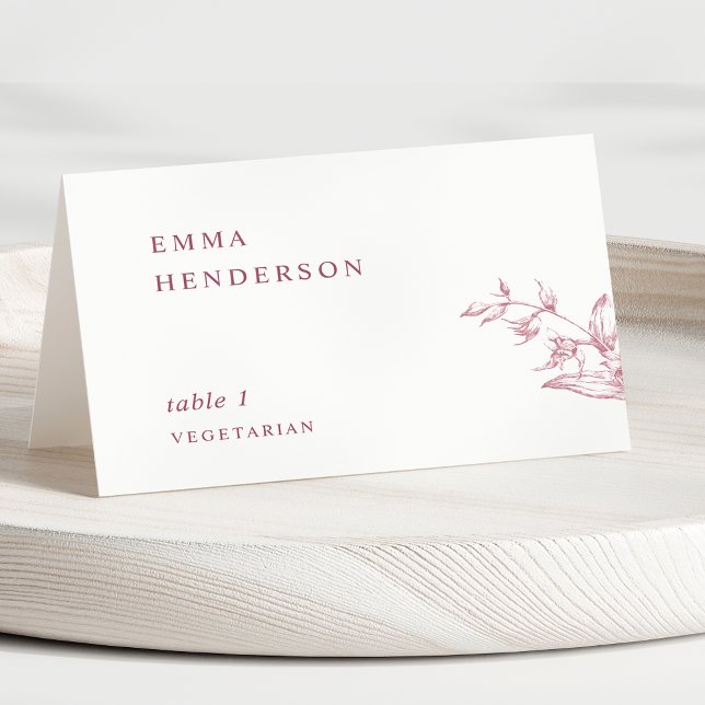 Cartes de Table de Mariage Élégantes Bourgogne et  (Créateur téléchargé)