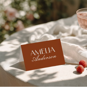 Cartes de table de mariage élégantes couleur orang