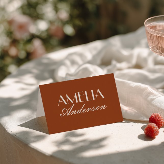 Cartes de table de mariage élégantes couleur orang (Créateur téléchargé)