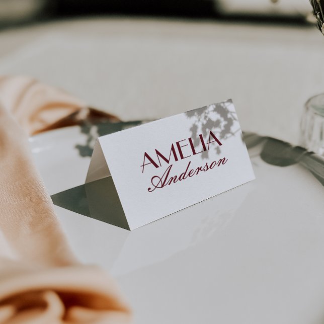 Cartes de table de mariage élégantes en blanc de B (Créateur téléchargé)