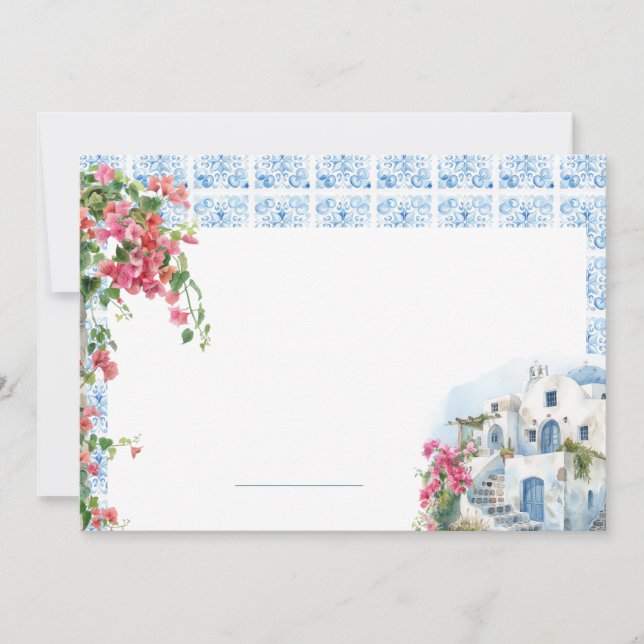 Cartes de table de mariage en carrelage floral méd (Devant)