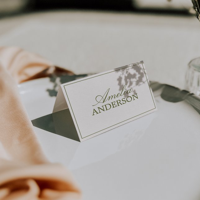 Cartes de table de mariage en crème vert olive Old (Créateur téléchargé)