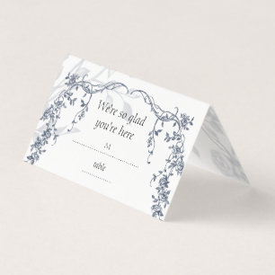 Cartes de Table de Mariage Fleuries Vintage Bleu P