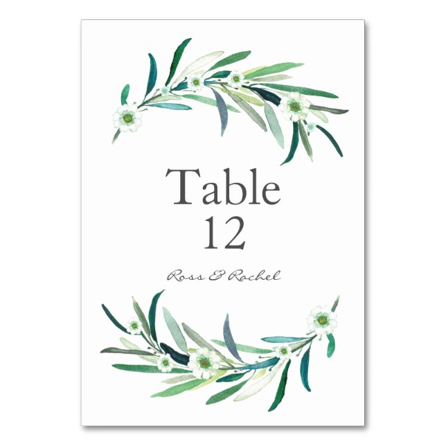 Cartes de table de Mariage Floral Eucalyptus Water (Par défaut)