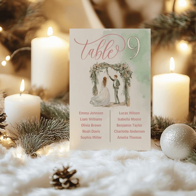 Cartes de Table de Mariage Floral Rustique Plan de (Rustic Floral Wedding Table Cards Seating Plan)