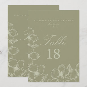 Cartes de table de mariage florales Simply Sage
