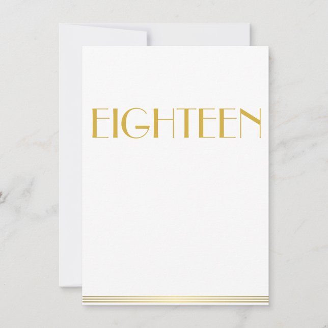 Cartes de table de mariage Gold Great Gatsby Dix-h (Devant)