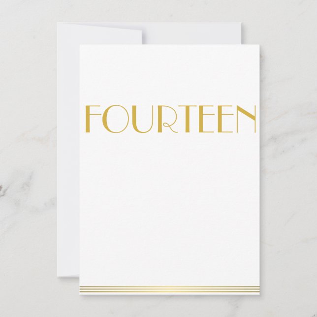 Cartes de table de mariage Gold Great Gatsby Quato (Devant)