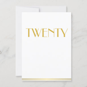 Cartes de Table de Mariage Gold Great Gatsby Twent
