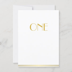 Cartes de table de mariage Gold White Great Gatsby