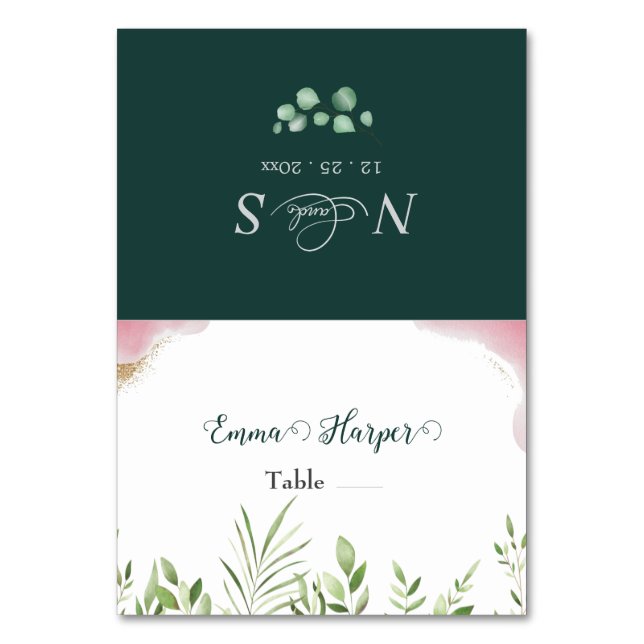 Cartes de Table de Mariage Imprimables à Feuillage (Par défaut)