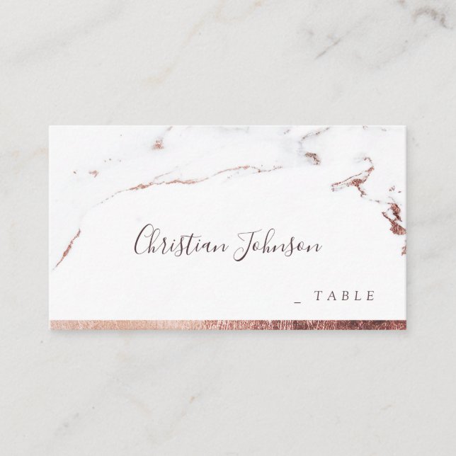 Cartes de table de mariage moderne luxe en marbre  (Devant)