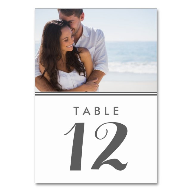 Cartes de Table de Mariage Photo Simples Modernes (Par défaut)