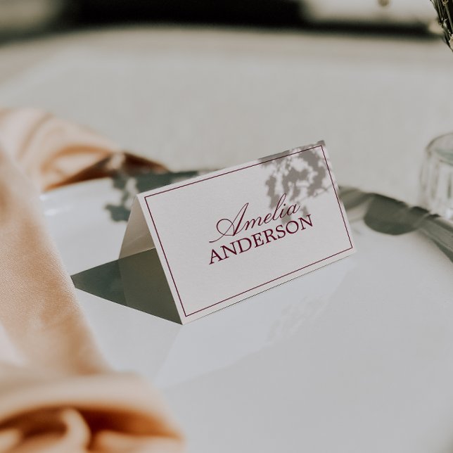 Cartes de table de mariage rétro burgundy crème Ol (Créateur téléchargé)