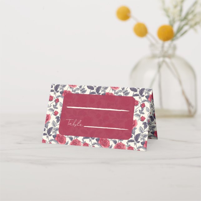 Cartes de Table de Mariage Rose Mignonne (Devant)