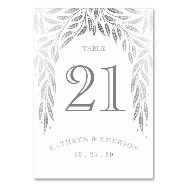 Cartes de table de mariage sous les saules Faux ar (Par défaut)