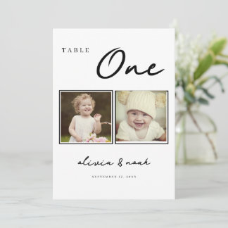 Cartes de table de mariage When We Were, Numéro de