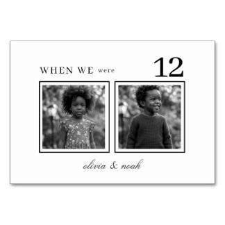 Cartes de table de mariage When We Were, numéro de