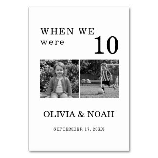 Cartes de table de mariage When We Were, Numéro de