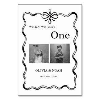 Cartes de table de mariage When We Were, Numéro de