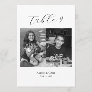 Cartes de table de photos d'enfance d'âge Nombres 