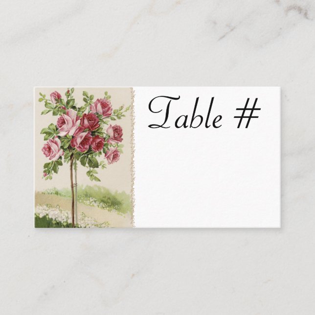 Cartes de table de réception de mariage vintage (Devant)