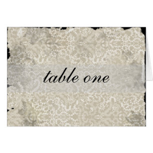 Cartes de table de réception mariage damassé, noir