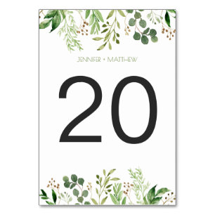 Cartes de table de rêve botanique Rustique