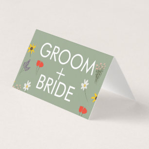 Cartes de table de tente de jour de mariage floral