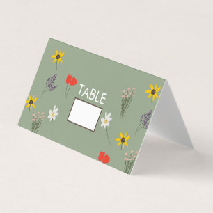 Cartes de table de tente de jour de mariage floral